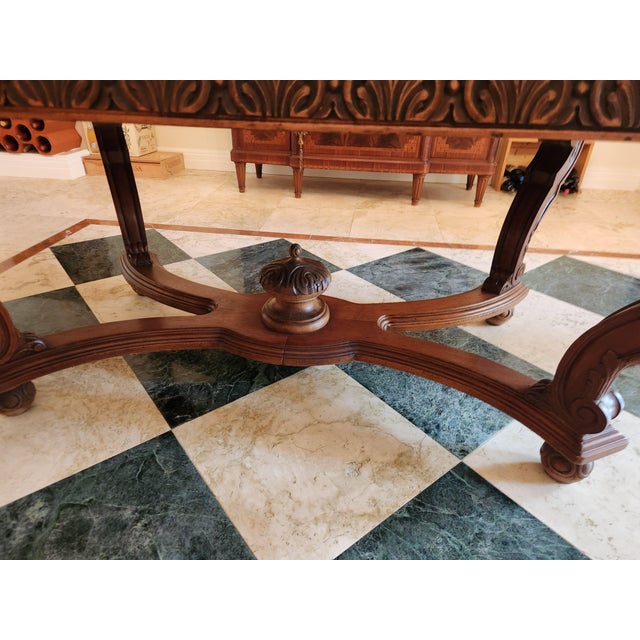 Renaissance Antique Renaissance Revival Inlay Dining Table For Sale - Image 3 of 17