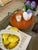 Orange Hand Painted Lacquered Scallop Tray Orange For Sale - Image 8 of 12