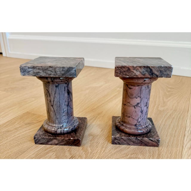 1950s 1950s Rare Italian Breccia Pernice Marble Column Bookends - Pair For Sale - Image 5 of 8