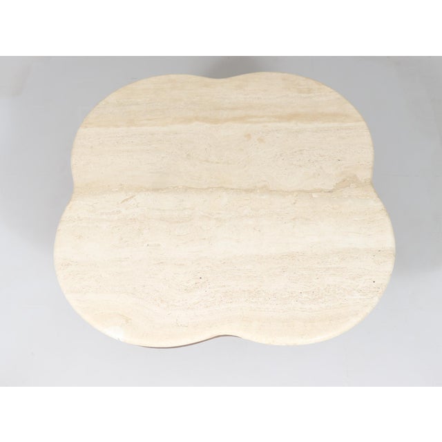 Italian Coffee Table with Cloverleaf-Shaped Travertine Top, 1970s For Sale - Image 18 of 18