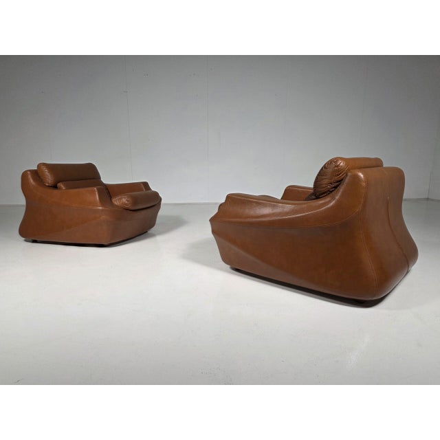 Space Age Italian Lounge Chairs attributed to De Pas, D’Urbino & Lomazzi, Set of 2 For Sale - Image 6 of 9