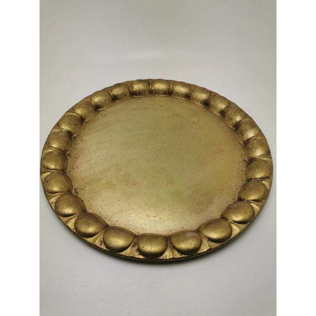 Large Art Nouveau Serving Tray in Brass, 1890s For Sale - Image 5 of 7