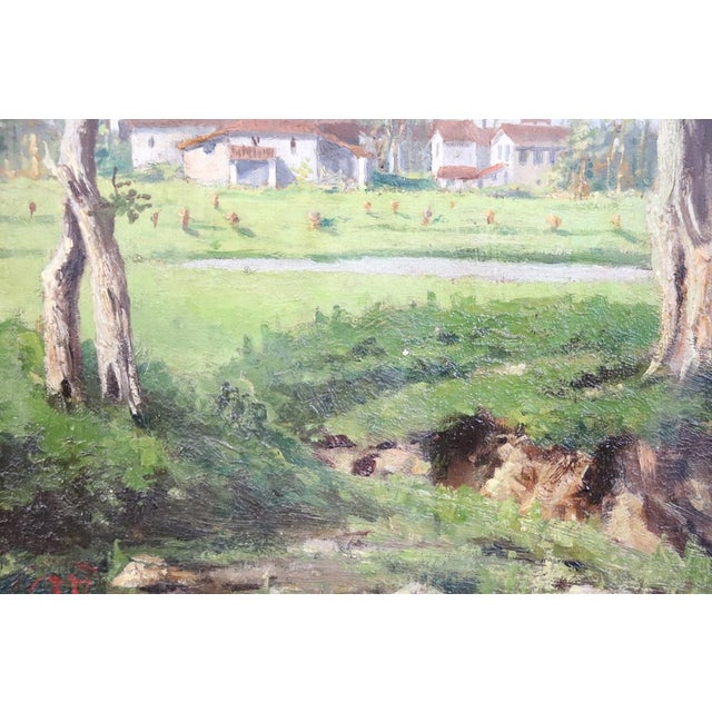 Countryside Landscapes, Oil Paintings on Board, Early 20th Century, Framed, Set of 2 For Sale - Image 6 of 17