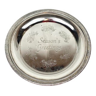 Vintage Small Holiday Serving Tray For Sale