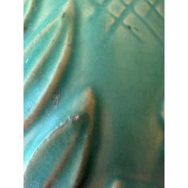 Weller Art Pottery Vase Matte Green Floral Twin Handle Arts And Crafts 1920s For Sale - Image 9 of 10