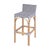 Serienna 30 in. Seat Height Rectangular Rattan Low Back Bar Stool, Gray/White Dot / Natural Rattan Frame For Sale - Image 9 of 9