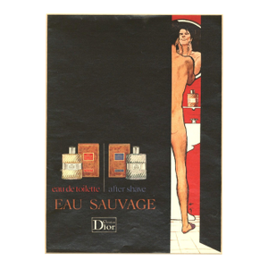 1975 Mid-Century French Dior Advertisement Print for Men's Fragrance, Matted