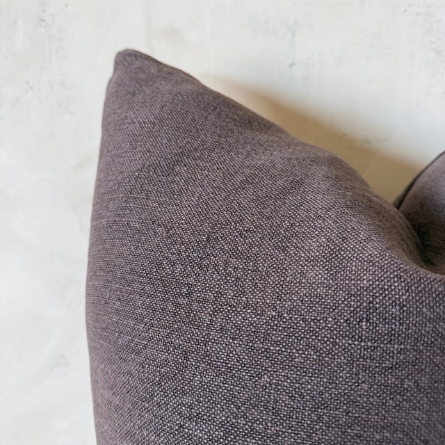 Stone Washed Linen Pillow – Truffle For Sale - Image 4 of 6