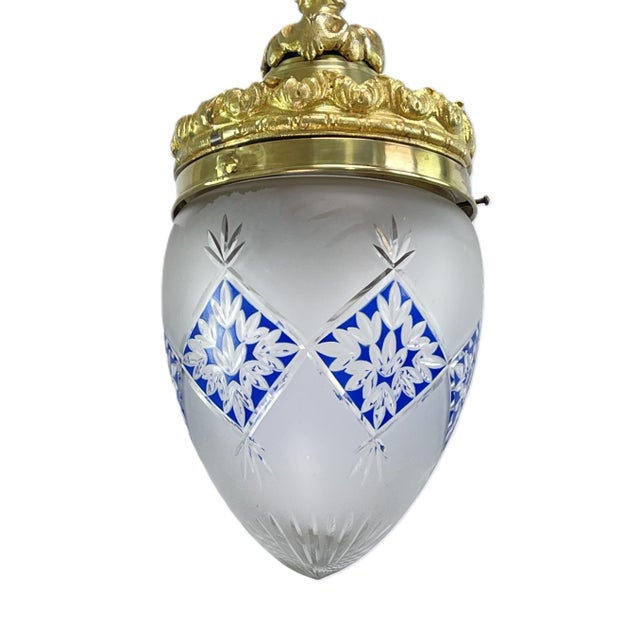 Art Nouveau Hanging Lamp in Bronze, 1890s For Sale - Image 5 of 9