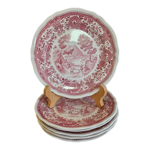 Vintage German Villeroy & Boch Red Burgenland Platters-Set of 6