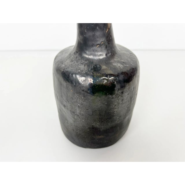 Hand Made Crude Ceramic Bottle Vase - 1961 For Sale - Image 4 of 12