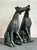 Rustic Vintage Boho Monumental Cast Bronze Dogs - A Pair For Sale - Image 3 of 7