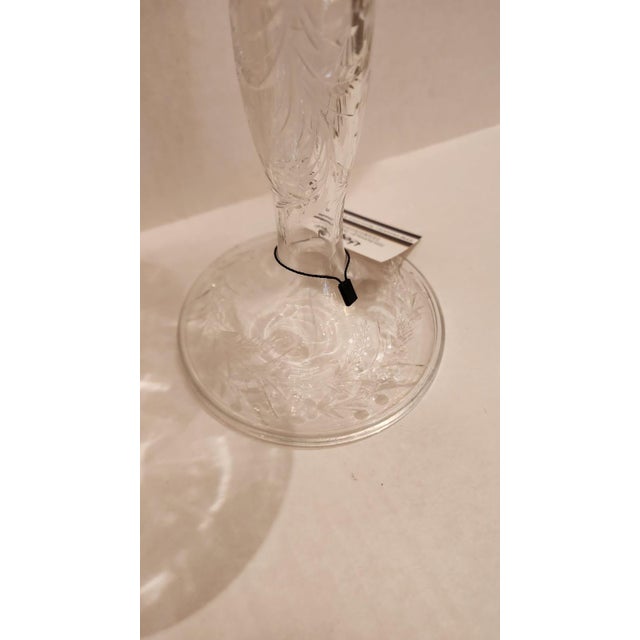 Glass Pair of Early 20th Century Glass Candle Stick Centerpieces For Sale - Image 7 of 9