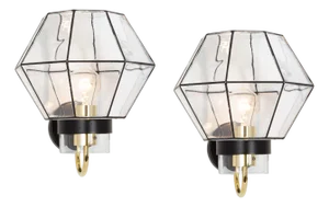 Iron and Glass Wall Light Sconces from Limburg, Germany, 1960s, Set of 2