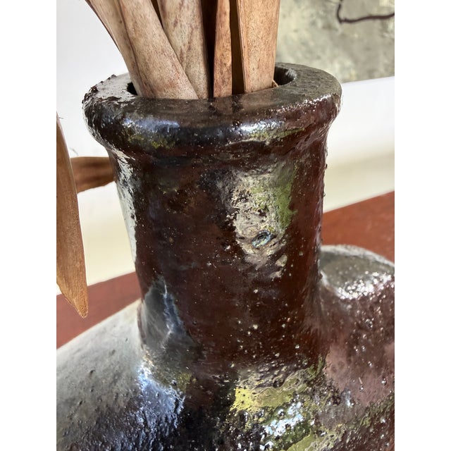 Handcrafted Glazed Ceramic Vase — Sculptural Form — H 20 Cm For Sale - Image 6 of 6