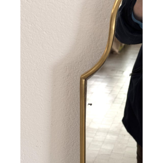 Large Mid-Century Modern Italian Floor Mirror with Brass Frame, 1950 For Sale - Image 13 of 17