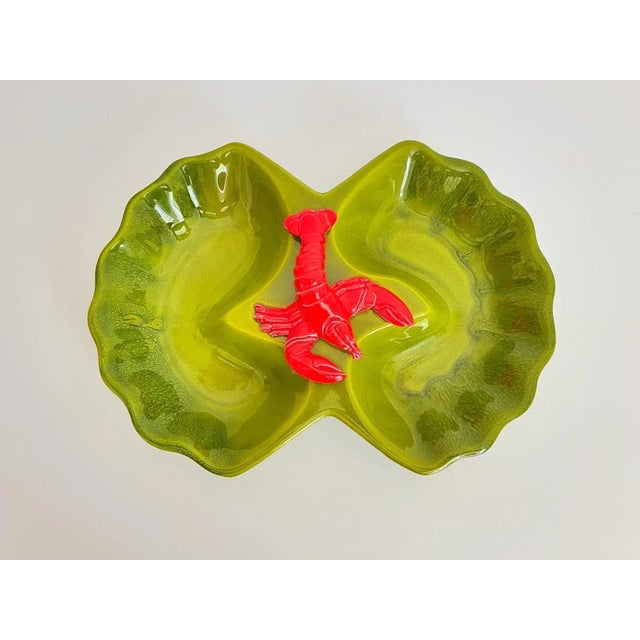 Green Ceramic Lobster Platter, California Pottery, 1970 For Sale - Image 8 of 11