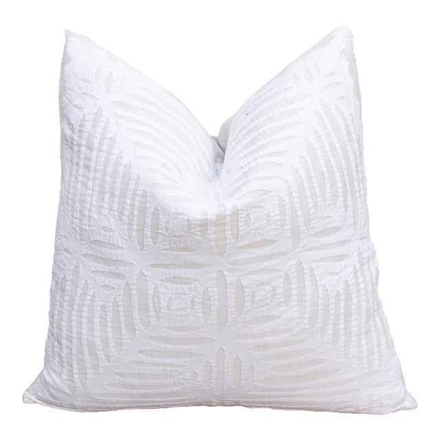 Nomad's White Applique Pillow Cover For Sale