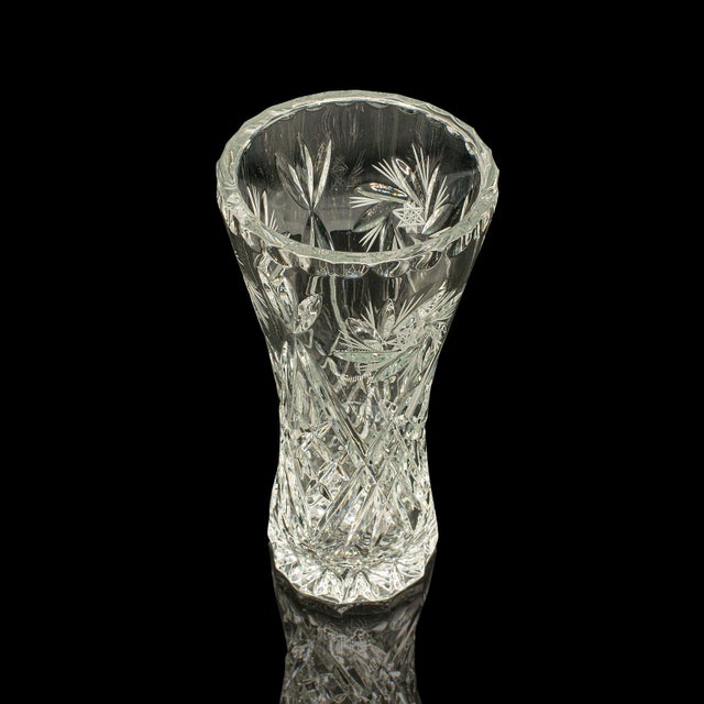 Vintage Crystal Flower Vase, English, Cut Glass, Bouquet, Sleeve, Circa 1940 For Sale - Image 6 of 12