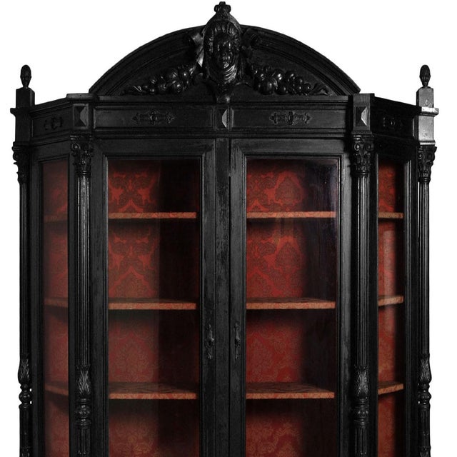 18th Century Ebonized Carved Walnut Display Cabinet by Andrea Palladio For Sale - Image 3 of 7