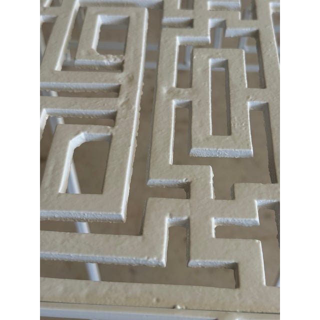 Pair of Vintage Coastal Regency Greek Key Plant Stands For Sale In Naples, FL - Image 6 of 12