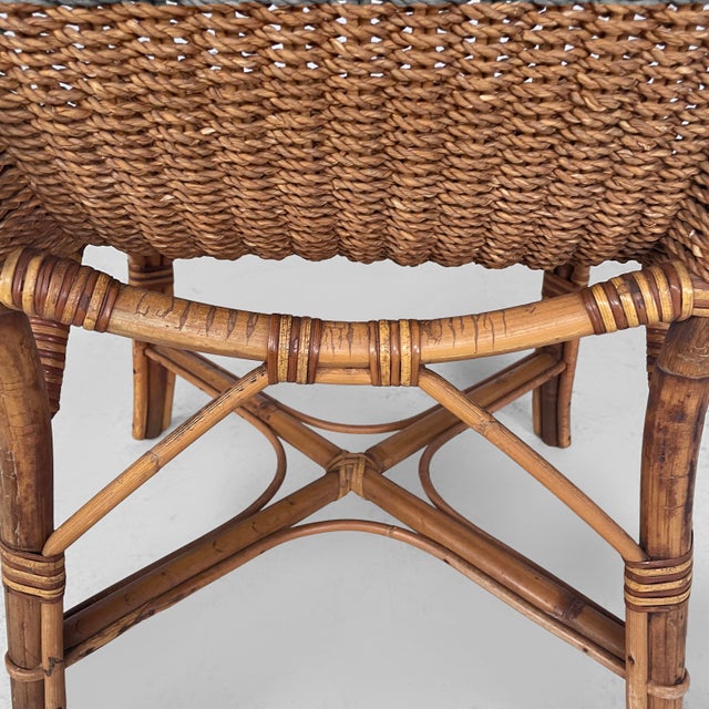 Vintage Italian Art Deco Chairs in Rattan, 1930s, Set of 4 For Sale - Image 13 of 18