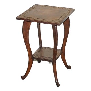 Hand Carved Occasional Side End Lamp Wine Table from Libertys London, 1950s For Sale