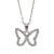 Contemporary Silver Sparkly Butterfly Necklace For Sale - Image 3 of 8