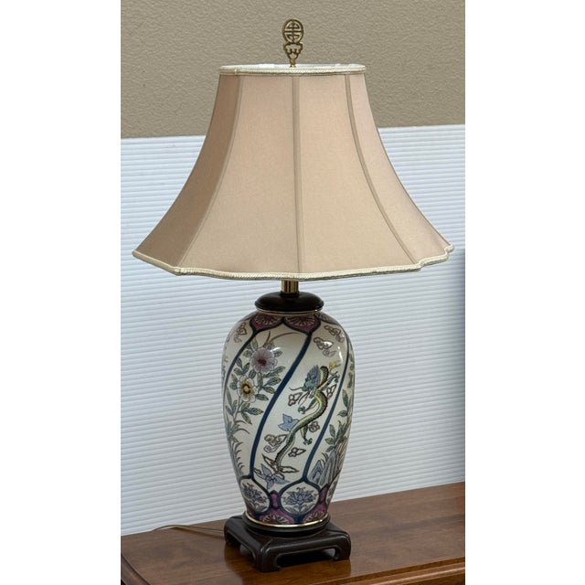 Design Plus Gallery presents a Chinoiserie Ceramic Table Lamp from Ethan Allen. The lamp features a wood base topped with...