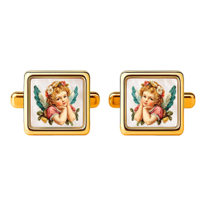 Mother of Pearl Cufflinks - Cherub Angel or Cupid Cufflinks, A Pair