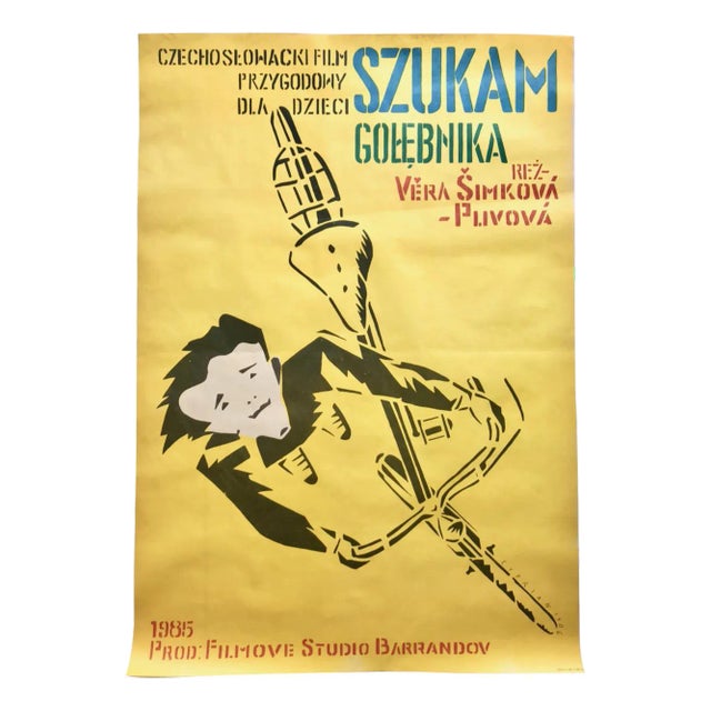 Polish Movie Poster by Cyprian Kościelniak, 1980s For Sale