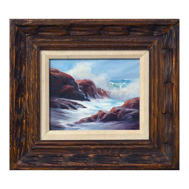 Waves Crashing on the Cliffs Seascape by Henry Cusimano For Sale