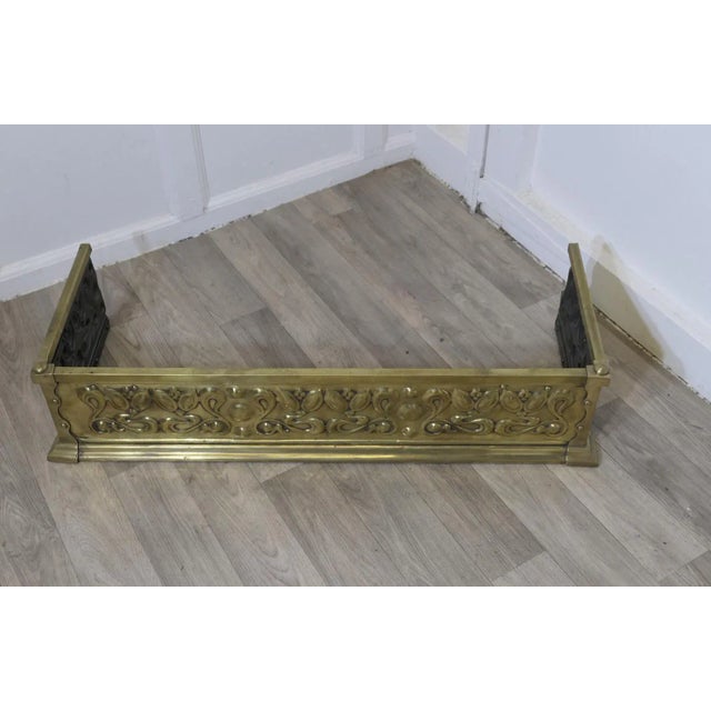 Vintage Art Nouveau Brass Fender For Sale - Image 4 of 7