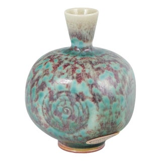 Small Vase with Hares Fur Glaze by Berndt Friberg For Sale