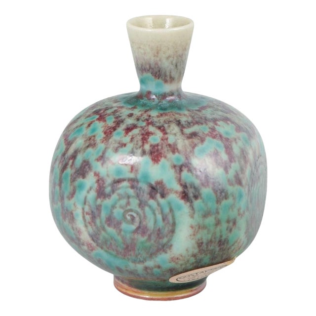 Small Vase with Hares Fur Glaze by Berndt Friberg For Sale