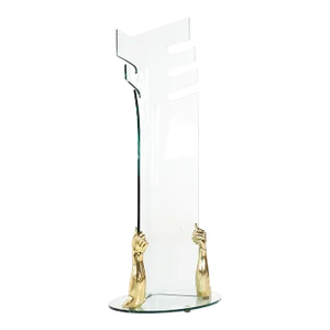 Contemporary Glass and Brass Hands Coat Rack
