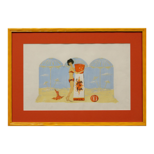 1950s Original Lanvin Paris Advert Artwork "Sun 'N Fun" by Alexander Warren Montel