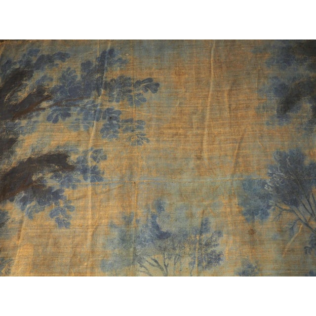 A Large 18th Century French Toile Peinte of a Stag Hunt in the Forest For Sale - Image 12 of 17