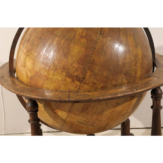 Mid 19th Century 19th Century Italian Heavily Foxed Globe on Wood Stand For Sale - Image 5 of 10