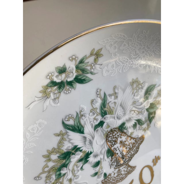 Vintage Lefton China " Hand Painted " 50th Anniversary Pedestal Cake Stand For Sale In New York - Image 6 of 7