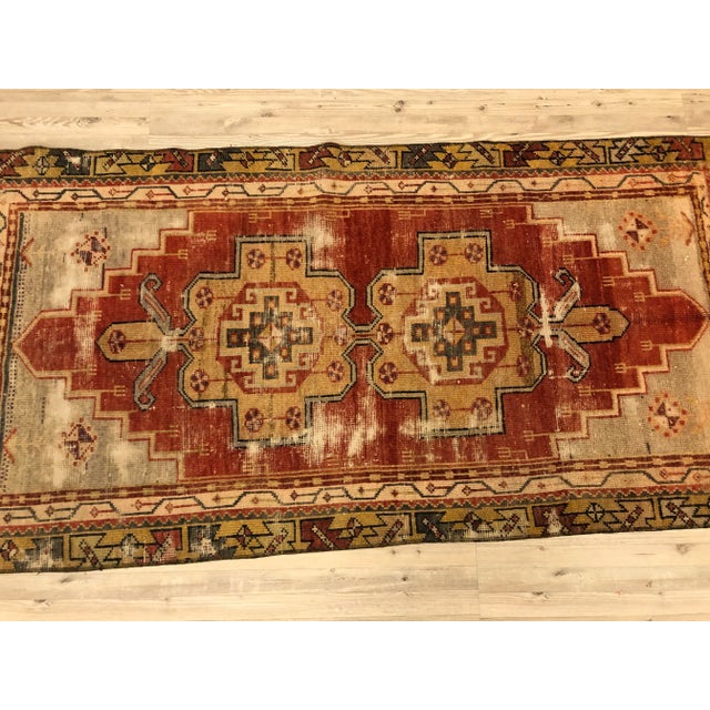 Brick Red Tribal Anatolian Vintage Distressed Rug - 2′10″ × 6′1″ For Sale - Image 8 of 11