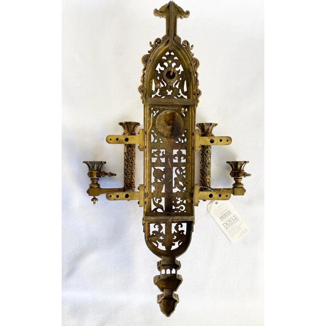 Mid 19th Century Mid 19th Century Renaissance-Style Four-Light Candelabra Sconces - Set of 2 For Sale - Image 5 of 6