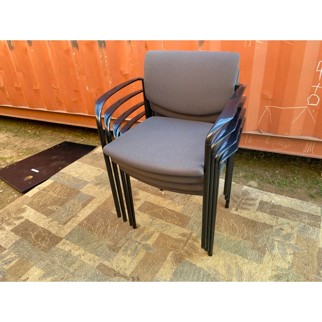 1990s 1990s Player Steelcase Stacking Office Chairs - Set of 4 For Sale - Image 5 of 12