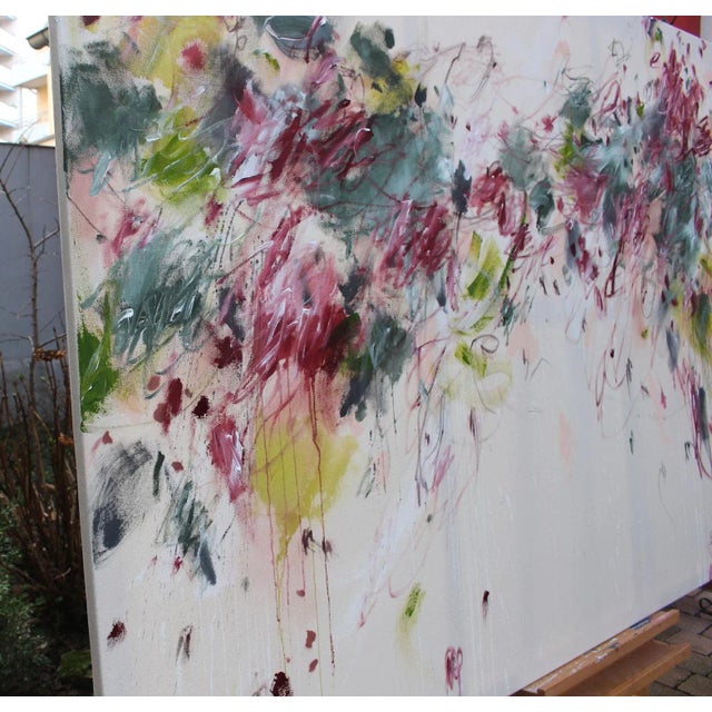 Contemporary Abstract Mixed Media on Canvas Painting "I Want All the Roses" by Daniela Schweinsberg For Sale - Image 11 of 13