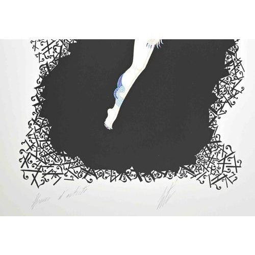 Le 7 is a contemporary artwork realized in 1970s by erté (romain de tirtoff). Mixed colored lithograph on paper. The...