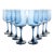 1980s Libbey “Connoisseur (Dusky Blue, Tulip)” Set of 8 Water Glasses For Sale