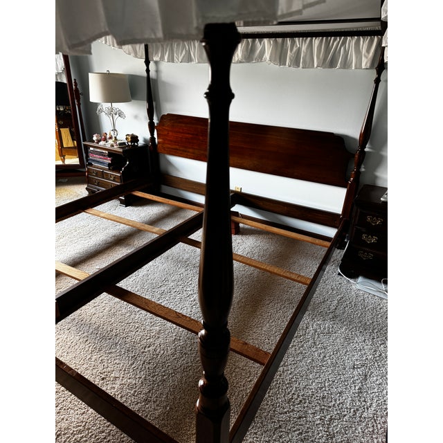 1974 Pennsylvania House Cherry Arched King Canopy Bed For Sale - Image 10 of 18