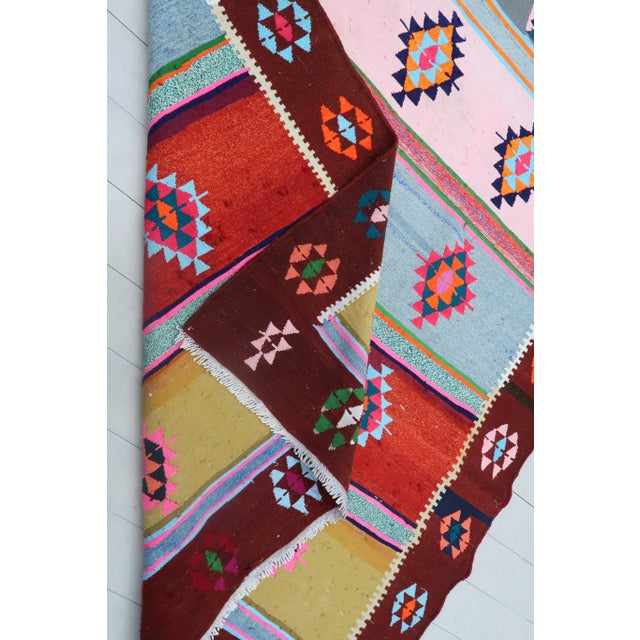 Vintage Turkish Kilim Rug For Sale - Image 12 of 13