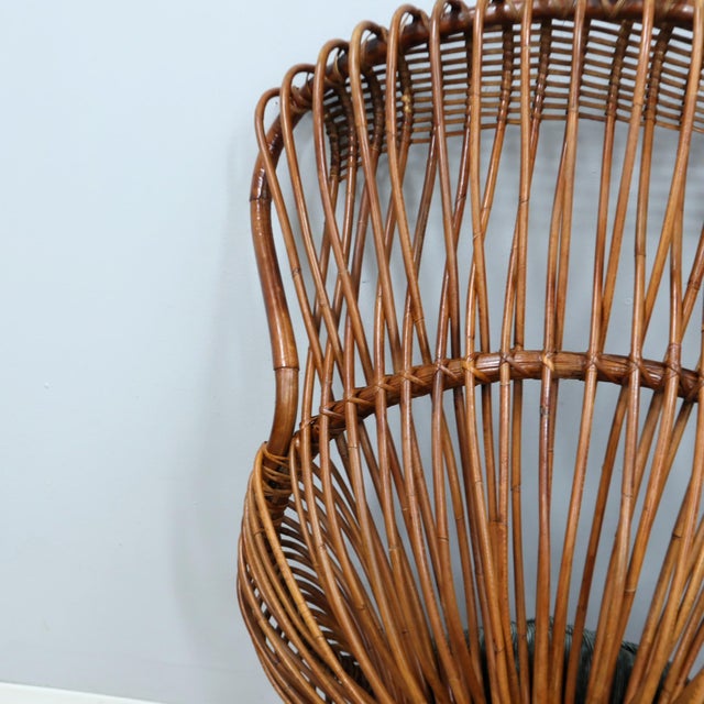 Wood Margherita Armchairs in Rattan and Cane by Franco Albini, 1950s, Set of 2 For Sale - Image 7 of 13