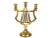 Metal Vintage Brass 3 Arm Candelabra Centerpiece For Sale - Image 7 of 7
